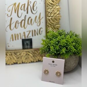 Kate Spade New York Earrings Full Circle Clear Gold Studs